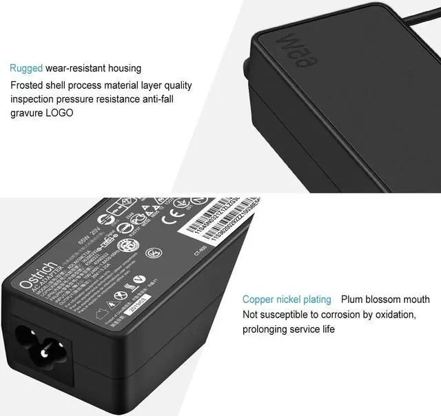 Alt view image 3 of 7 - IdeaPad ThinkPad Laptop Charger 65W 45W?Ac Adapter Power Supply?20V 3.25A Compatible with Lenovo?ThinkPad X1 Carbon (2nd 3rd 4th Gen ONLY!) Yoga 1st T Series, E Series, G Series, Z Series