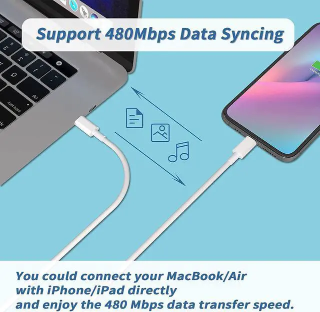 Alt view image 5 of 7 - 30W USB-C Fast Charger Adapter Compatible with MacBook Air M1 Chip 2020 / Retina 13 inch 2020, New iPad Pro 12/11 inch, iPhone12 Pro MaxWall Charger Block with 6.6Ft USB-C to USB-C Charging Cord