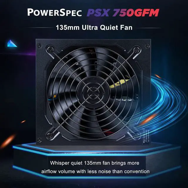 Alt view image 4 of 7 - PowerSpec 750 Watt 80 Plus Gold Fully Modular ATX Power Supply Active PFC SLI Crossfire Ready Gaming PC PSU Computer Switching Power Supply, PS 750GFM