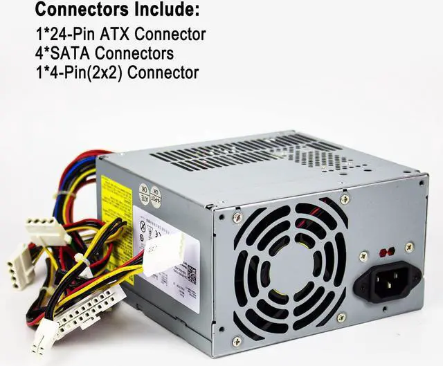 Alt view image 3 of 6 - 300W P3017F3P LF J036N XW600 Watt Replacement Power Supply for Dell Vostro, Studio, Precision, series Mini Towers Systems Part Number: PS-5301-08, D300R002L, P3017F3P LF, DPS-300AB-24