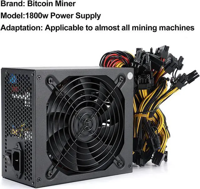 Alt view image 6 of 7 - Bitcoin Miner 1800w Power Supply, 110V-1000w PSU Mining Power Supply, Power Supply for Mining Rig, 12V Power Supply, Mining Rig Power Supply Support 8 GPUs