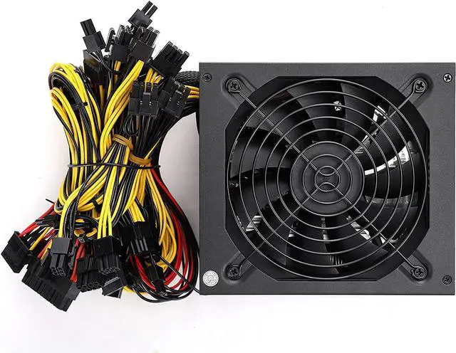 Alt view image 6 of 6 - Bitcoin Miner 1800w Power Supply, 110V-1600w PSU Mining Power Supply, Power Supply for Mining Rig, 12V Power Supply, Mining Rig Power Supply Support 8 GPUsDesigned for US Voltage 110V