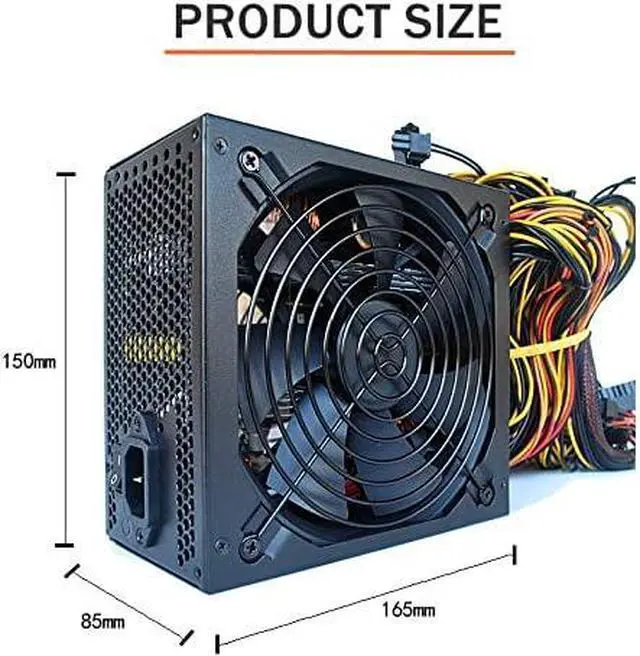 Alt view image 4 of 7 - 2000W Mining Power Supply Modular Mining PC Power PSU Supports 8 GPU Rig for ETH Bitcoin Ethereum Miner with Auto-Thermally Controlled Fan Supply,110V-240V Power Supply Mining Machine