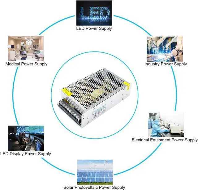 Alt view image 7 of 7 - inShareplus 12V 20A 240W, DC Universal Regulated Switching Power Supply, Converter AC 100-240V to DC 12 Volt LED Driver, Transformer, Adapter for LED Strip Light, 3D Printer, Radio, Computer Project