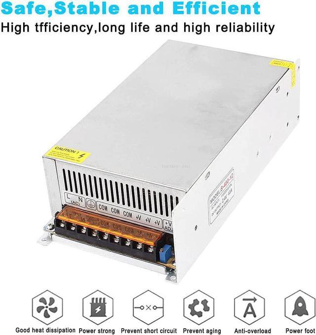 Alt view image 3 of 7 - 1200W DC Power Supply,24V 50A AC 96V-130V Converter DC Adapter Universal Regulated Switching Power Supply 12 Volt LED Power Supply for LED Strip,CCTV, Radio, Computer Project