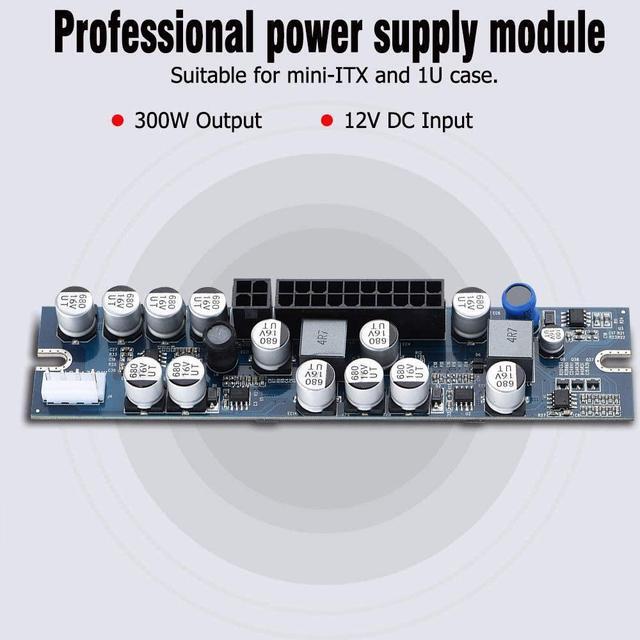 Alt view image 7 of 7 - Hongzer PC PSU DC Power Supply Module, 12V Input 300W Computer Power Supply Module with 24Pin Connect/AUX/SATA Cable, Computer Components