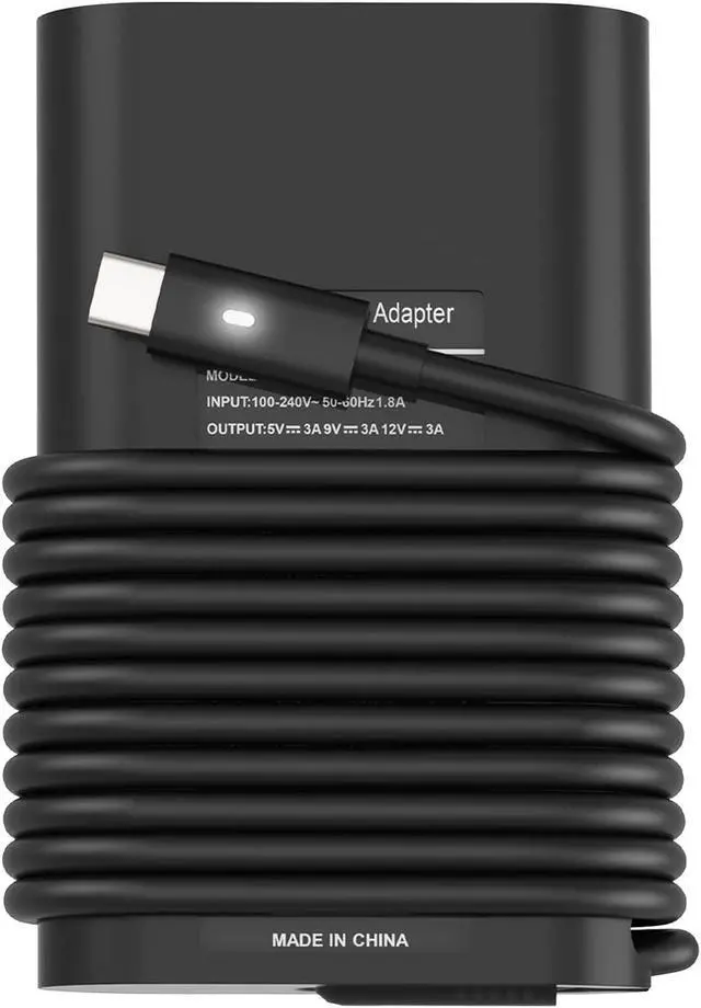 Main image of 65W 45W USB Type C Laptop Charger for Dell Latitude 7420 7370 7275 5285 5179 7390 5290 2-in-1 XPS 13 9360 9365 9370 9380 LA65NM170,02YKOF 0M1WCF AC Adapter Power Supply