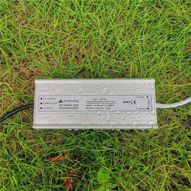 Alt view image 5 of 7 - inShareplus LED Power Supply, 12V 100W IP67 Waterproof Outdoor Driver, AC 90-265V to DC 12V 8.5A Low Voltage Transformer, Adapter with 3-Prong Plug for LED Light, Computer Project, Outdoor Use