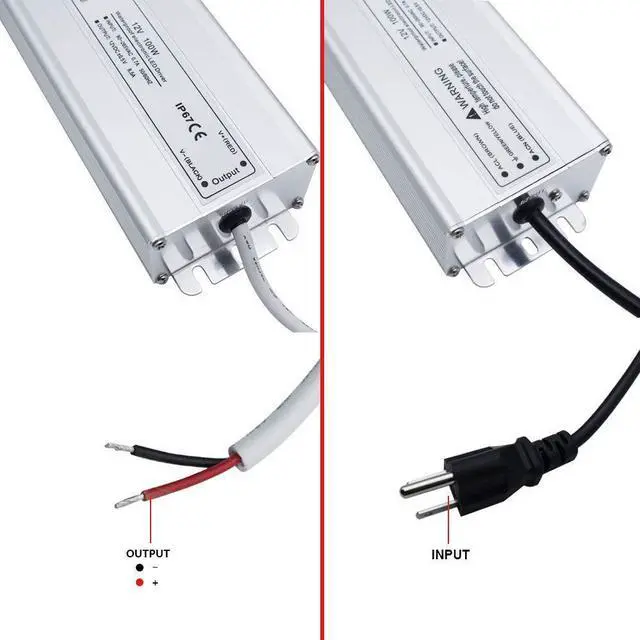 Alt view image 6 of 7 - inShareplus LED Power Supply, 12V 100W IP67 Waterproof Outdoor Driver, AC 90-265V to DC 12V 8.5A Low Voltage Transformer, Adapter with 3-Prong Plug for LED Light, Computer Project, Outdoor Use