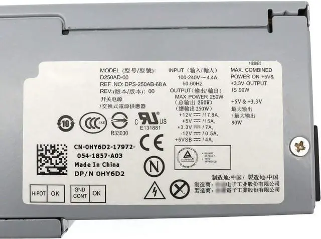 Alt view image 4 of 7 - D250AD-00 H250ad-00 250W Power Supply for Dell Optiplex 390 3010 990 790 DT 530s 537s 540s 545s 546s 560s 570s 580s Vostro 200s 220s 230s 400s Studio 540s Slim Desktop DT Systems L250NS-00