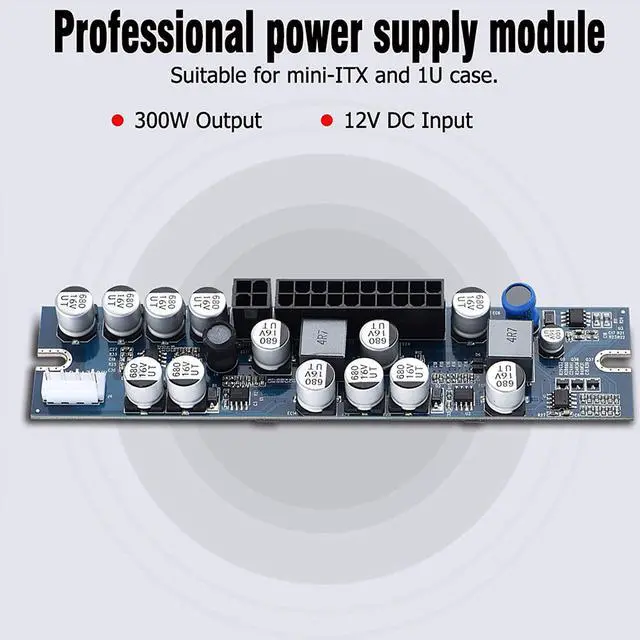 Alt view image 4 of 7 - Computer Power Supply Module, PC PSU DC 12V Input 300W Computer Power Supply Module with 24Pin ConnectAUXSATA Cable
