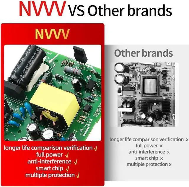 Alt view image 6 of 7 - NVVV dc switching power supply LRS-100-12 ultra-thin ac 100-240V to DC12V 8.5A converter switch transformer for CCTV, Computer Project, 3D Printer, LED Strip Light, Router (12V 100W)