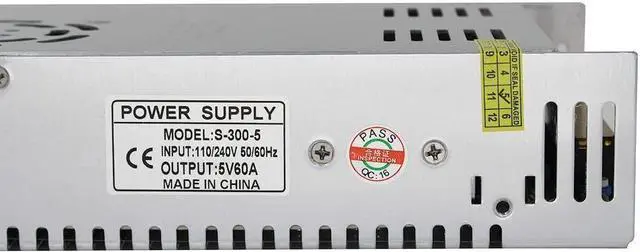 Alt view image 2 of 6 - Aiposen 110V/220V AC to DC 5V 60A 300W Switch Power Supply Converter LED Driver,Power Transformer for CCTV Camera Security System LED Strip Light (5V60A)