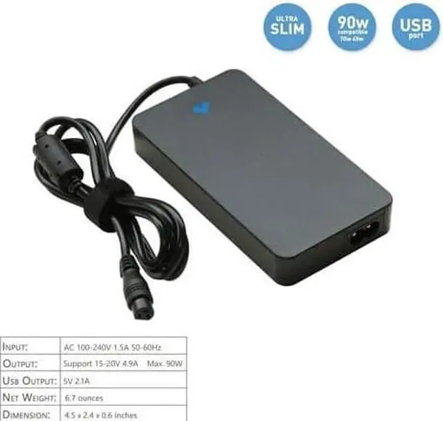 Alt view image 6 of 7 - Belker 90w Universal Laptop Charger AC Adapter for Hp Dell Toshiba IBM Lenovo Acer Asus Samsung Sony Fujitsu Gateway Notebook Ultrabook with 5V 2.4A Fast Charging USB Port