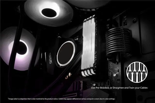 Alt view image 3 of 6 - LINKUP - AVA 30cm PSU Cable Extension Sleeved Custom Mod GPU PC Braided w/Comb Kit | 1 x 24 P (20+4) | 2 x 8 P (4+4) CPU | 2 x 8 P (6+2) GPU Set | 300mm - Black