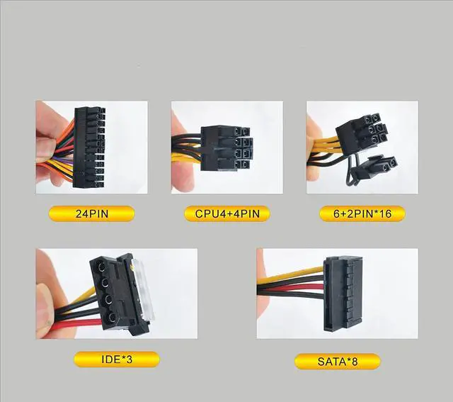 Alt view image 6 of 7 - 1800W Mining Power Supply Modular Mining PC Power PSU Supports 8 GPU 8 GPU ETH Rig Ethereum Miner for S9 or L3+ or Z9 Mini or D3 w Power Equipment for Mining System