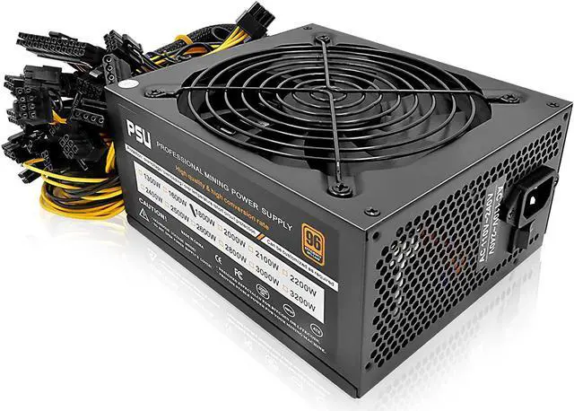 Main image of 1800W Mining Power Supply, Multiple/Single Channel PSU for Mining Rig, 12V Miner Case Power Supply Support 8 GPUs for ETH rig with Automatic Control Fan