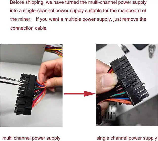 Alt view image 3 of 7 - 1800W Mining Power Supply, Multiple/Single Channel PSU for Mining Rig, 12V Miner Case Power Supply Support 8 GPUs for ETH rig with Automatic Control Fan