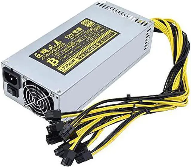Main image of Mining Power Supply 2000W Support 8 GPU Cards for Power Supply PSU (110V-240V), Suitable for BTC ETH ETC ZEC ZCASH DGB XMR Miners (with Power Cord for Power Supply)
