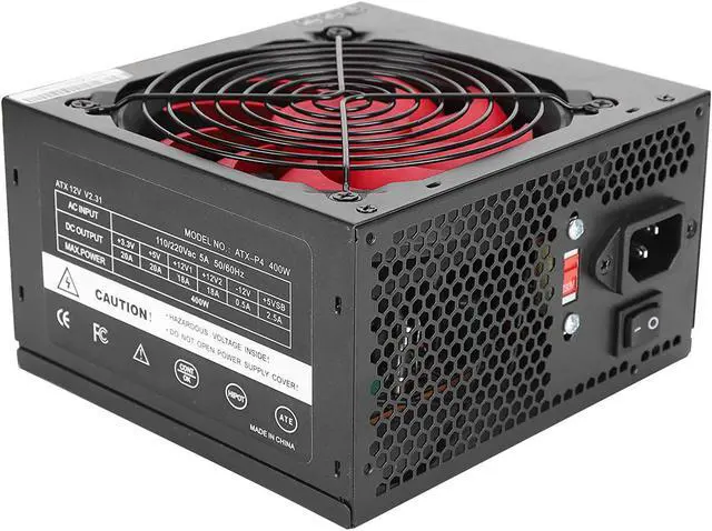 Alt view image 2 of 7 - Pc Power Supply, Red Computer Power Supply, Convenient Low Noise Adjustable 9-Blade Low Energy Consumption Office for Computer Home DesktopBritish Flag Type