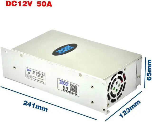 Alt view image 3 of 7 - AC-DC SMPS AC110V/220V to DC12V 50A 600W Switched Mode Switching Power Supply (SMPS) Transformer Driver Adapter for LED Strip Light
