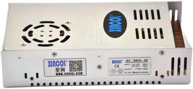 Alt view image 2 of 7 - XINCOL AC to DC Converter AC110V/220V to DC12V 30A 360W Switched Mode Switching Power Supply (SMPS) Transformer Driver Adapter for LED Strip Light