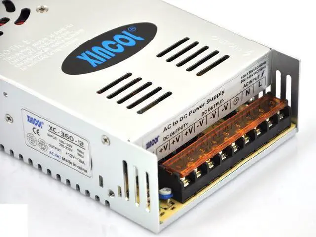 Alt view image 5 of 7 - XINCOL AC to DC Converter AC110V/220V to DC12V 30A 360W Switched Mode Switching Power Supply (SMPS) Transformer Driver Adapter for LED Strip Light