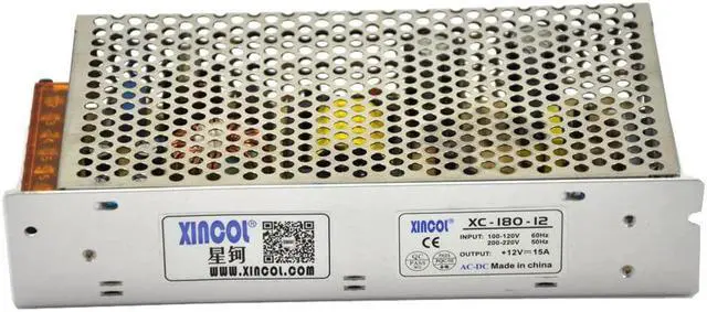 Alt view image 2 of 5 - XINCOL AC to DC Converter AC110V/220V to DC12V 15A 180W Switched Mode Switching Power Supply (SMPS) Transformer Driver Adapter for LED Strip Light