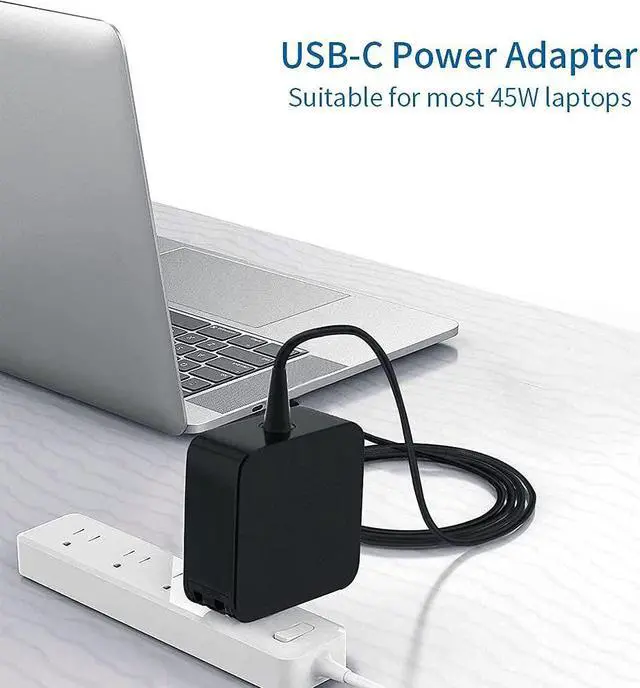 Alt view image 4 of 5 - 45W Type-C Laptop Charger, Fit for ASUS ZenBook Flip S UX370UA UX370U UX370 Chromebook Flip C101 C302 C101PA C213 C223 C302 C403 C523 Samsung Chromebook Plus Pro 4 with USB-C AC Adapter Cord