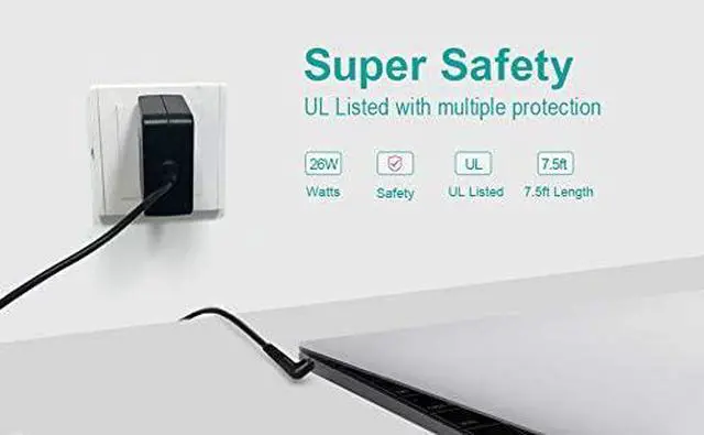 Alt view image 5 of 5 - 7.5Ft Charger Fit for Samsung Laptop Chromebook 3 XE500C13 XE500C12 PA-1250-98 XE501C13 XE303C12 XE500C12 XE503C12 XE503C32 W14-026N1A Laptop AC Adapter Power Supply Cord 26W 12V 2.2A