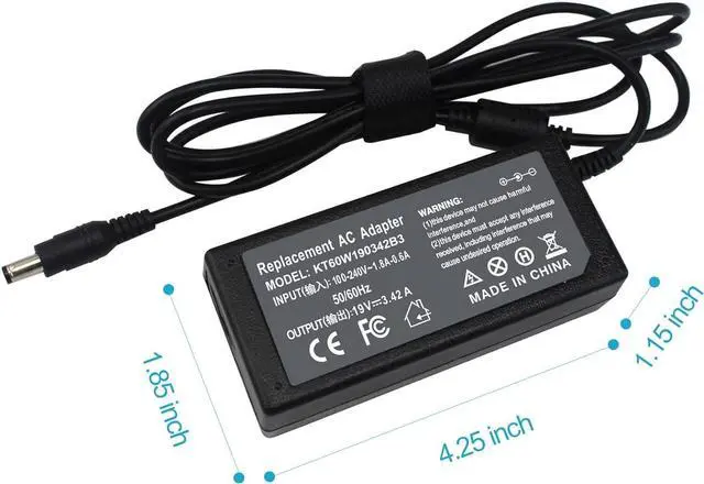 Alt view image 3 of 6 - FLYTEN 65W AC Adapter Charger for Toshiba Satellite L645 L655 L655D L745 L755 L775 L855 A665 A205 A105 C55 C55D C655 C675 C850 C855 PA3822U PA3714U PA3917U PA5177U-1ACA Laptop Power Supply Cord