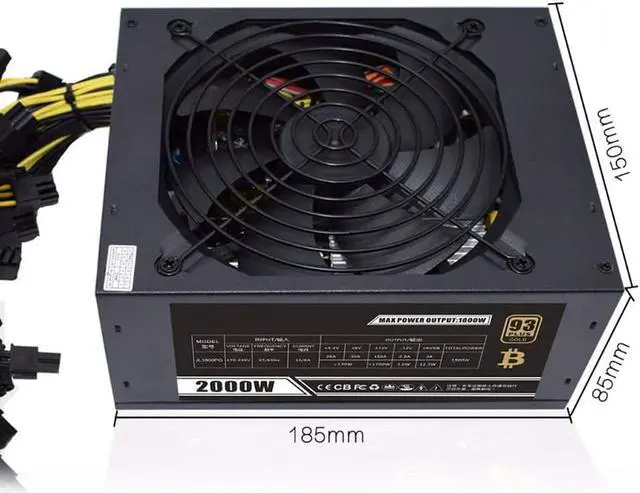 Alt view image 5 of 7 - 1800W 2000W Modular Mining Power Supply PSU for 8 GPU ETH Rig Ethereum Miner,1 Set x Power Supply