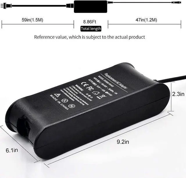 Alt view image 2 of 7 - 90W 19.5V 4.62A AC Adapter Laptop Charger for Dell Latitude E4300 E4310 E5400 E5410 E5500 E5510 E6420 E6400 Inspiron N5110 N5010 N7110 N7010 N4010 N4110 Fits P/N PA10 PA-1900-02D Power Supply Cord