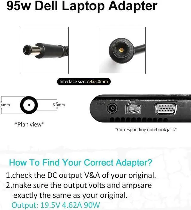 Alt view image 5 of 7 - 90W 19.5V 4.62A AC Adapter Laptop Charger for Dell Latitude E4300 E4310 E5400 E5410 E5500 E5510 E6420 E6400 Inspiron N5110 N5010 N7110 N7010 N4010 N4110 Fits P/N PA10 PA-1900-02D Power Supply Cord