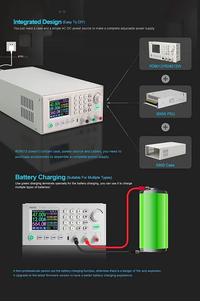 Alt view image 3 of 7 - RD RD6012W USB WiFi DC to DC Step down Voltage Power Supply Adjustable Buck Converter Voltmeter 60V 12A(Single RD6012W no case no PSU)