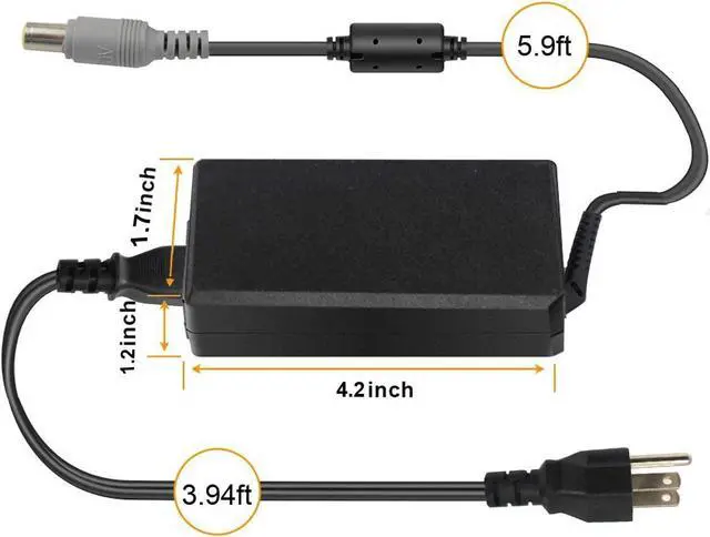 Alt view image 2 of 7 - BYTEC 90W AC Adapter Laptop Charger Compatible with Lenovo Thinkpad T60 T61 T400 T410 T420 T420s T500 T520 T530 X201 X220 X230 X140e X120e X60 E420 E430 E530 E535 SL500 SL510 Power Supply