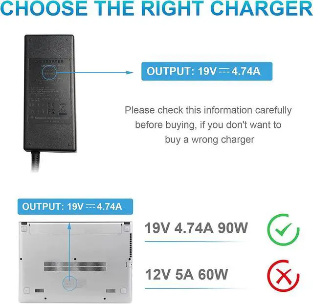 Alt view image 7 of 7 - AC Doctor INC 19V 4.74A 90W Universal AC Power Adapter Laptop Charger Replacement for Lenovo HP Toshiba ASUS IBM New 5.5x2.5mm