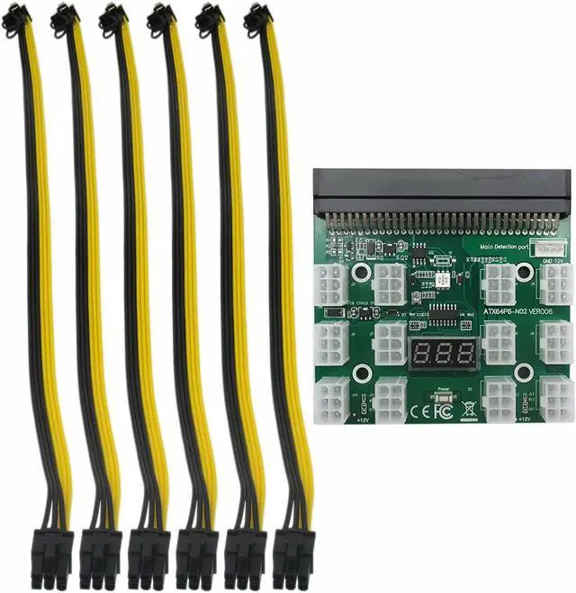 Main image of Breakout Board Server Adapter PSU Power Supply HP 1200W GPU Mining w/ Cables