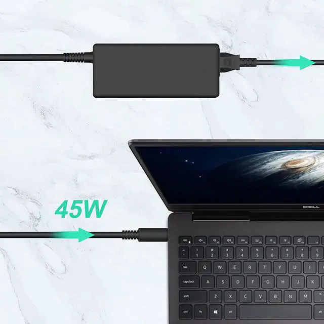 Alt view image 6 of 7 - 45W 4.5mm Tip AC Adapter Laptop Charger Compatible with Dell Inspiron 11 13 15 3000 5000 Series Inspiron 3452 5458 3565 3157 3451 3153 5455 5555 5568 3573 7348 7350 XPS 11 9P33 L321X L322X Power Cord