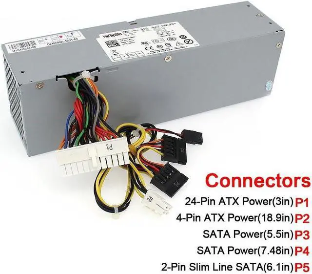 Alt view image 3 of 5 - HotTopStar 240W Power Supply Replacement for Dell Optiplex 390 790 960 990 Small Form Factor SFF Systems H240AS-00 AC240AS-00 L240AS-00 AC240ES-00 H240ES-00 D240ES-00 DPS-240WB Series