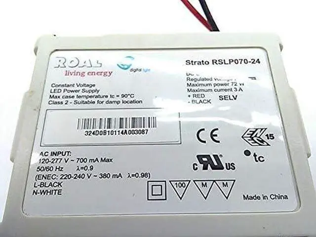 Alt view image 3 of 3 - ROAL 24V LED Power Supply 120-277V 50/60HZ 72WATTS MAX RSLP070-24