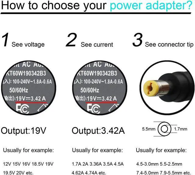 Alt view image 3 of 7 - 65W 45W Ac Adapter Charger for Acer Aspire E15 ES1 E1 E5 F5 F15 E 15 1 5 F 5 15 V3 V5 V7 V 3 5 7 R7-571 R3 R7 S3 M3 M5 N15Q1 N16Q2 PA-1650-86 5742 5521 5734 5735 5575 Power Supply Cord