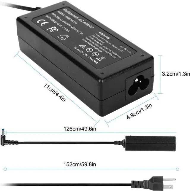 Alt view image 7 of 7 - MAJCL 65W AC Adapter Laptop Charger Compatible for HP Envy 13 15 17 X360 15-1039wm 15-1033wm 15-w117cl 15-w237cl 15m-cn0011dx 15m-bp111dx 15m-bq121dx 17m-bw0013dx Laptop Notebook PC Power Supply Cord