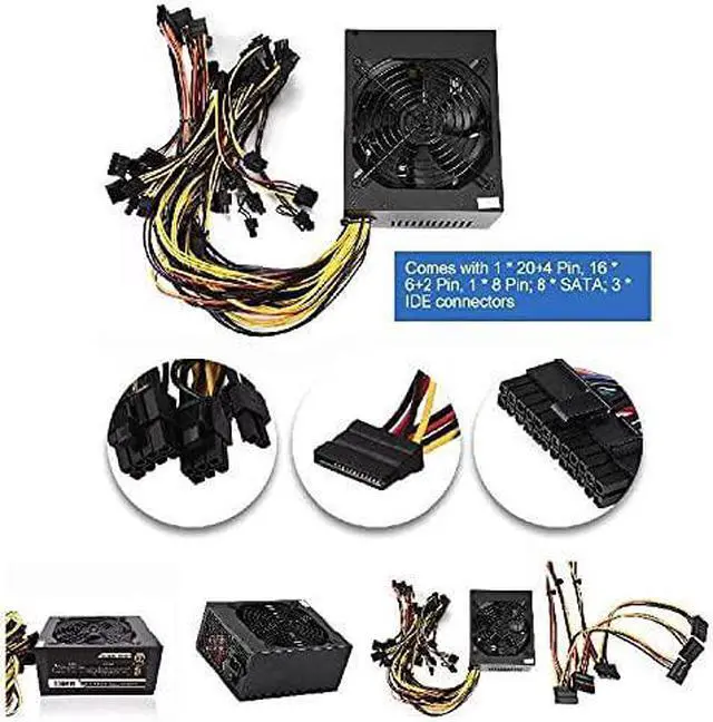Alt view image 3 of 7 - wanju 2000W Modular Mining Power Supply PSU for 8 GPU Eth Rig Ethereum Miner Power Supply computer-internal-power-supplies