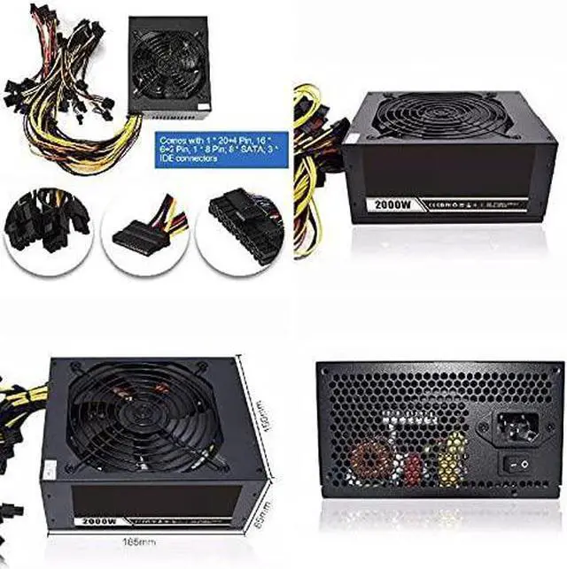 Alt view image 4 of 7 - wanju 2000W Modular Mining Power Supply PSU for 8 GPU Eth Rig Ethereum Miner Power Supply computer-internal-power-supplies
