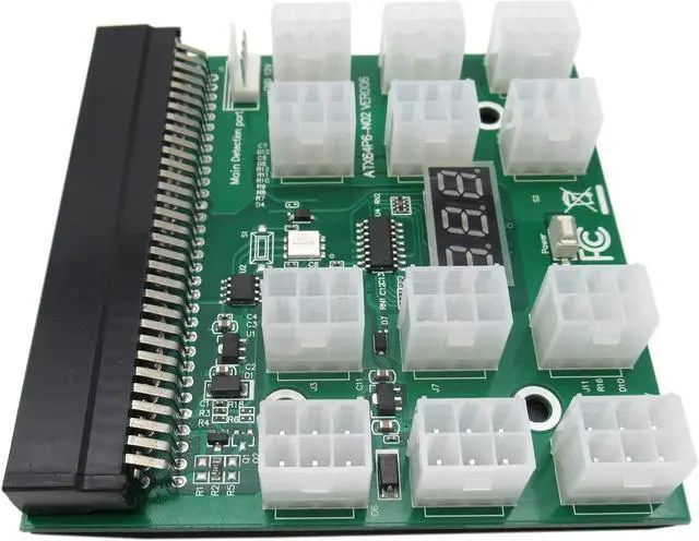 Alt view image 2 of 5 - Ethereum Mining ETH ZEC LTC Server PSU Power Supply Unit to GPU Breakout Board Adapter 6-Pin PCIe to (6+2Pin) PCIe Graphics Card Power Cables New