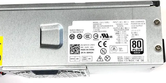 Alt view image 4 of 4 - 250W Watt 6MVJH XFWXR XW605 Power Supply Unit PSU for Dell Inspiron 560s 570s 580s Studio 540s, Optiplex 390 790 990 Desktop DT Systems Compatible Part: FY9H3 K2H58 D250ND-00 DPS-250AB73 A PCA038