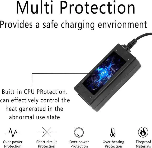 Alt view image 4 of 6 - USB Type C 45W Chromebook Charger for HP Chromebook 14 X360 14-ca051wm 14-ca052wm 14-ca091wm ca061dx 14-ca0061dx 14-ca060nr 14-ca020nr 14-ca043cl USB C Power Supply Adapter