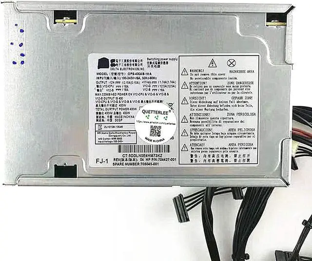 Alt view image 2 of 6 - QUETTERLEE Replacement New 400W Power Supply for HP Z230 Tower Workstation Series Compatible Part Number 704427-001 705045-001 860473-001 DPS-400AB-19 A