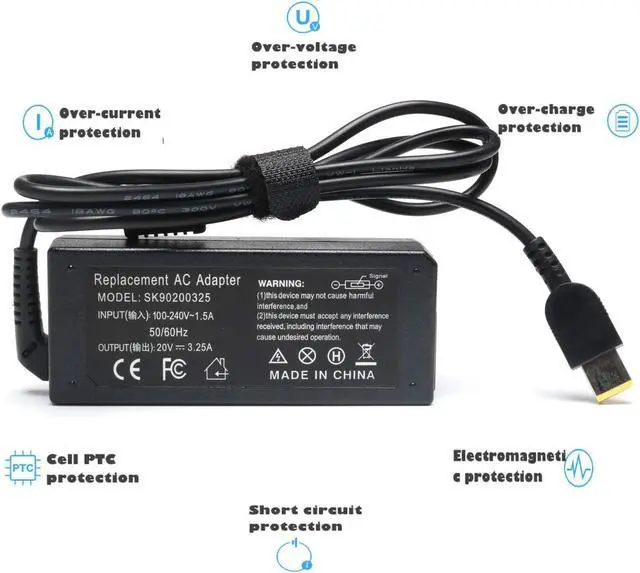 Alt view image 3 of 6 - 65W 20V Laptop Ac Adapter Charger Compatible with IdeaPad S210 U430 U530 Yoga 2 11 11s 13 2 Pro13 13-2191 2191-2XU 2191-33U 59370520 59370528